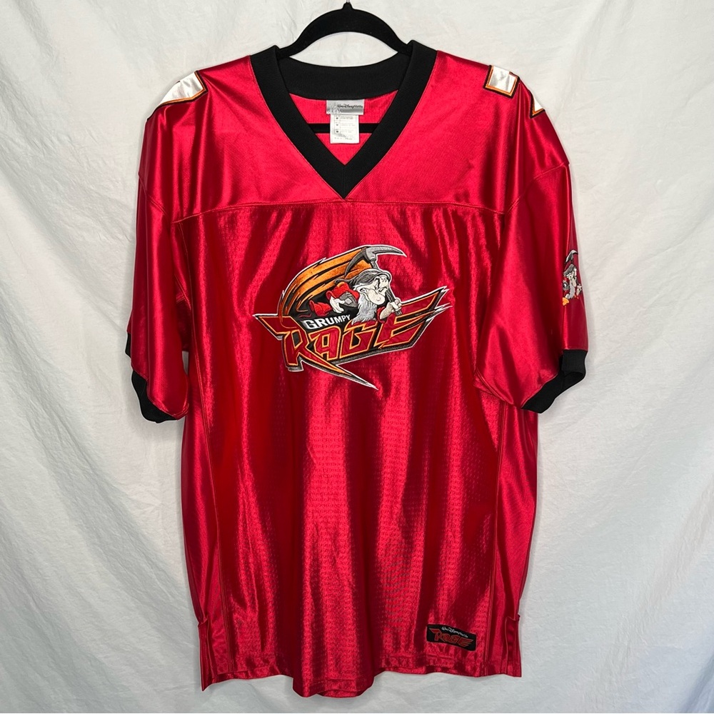 Vintage Walt Disney World Grumpy #7 Snow White Rage Football Jersey Mens Medium